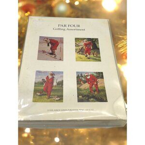 12 Par Four Santa Golfing Christmas Cards Arbor Green 1995 Tom Browning New
